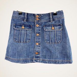 Abercrombie A-line Denim Button Down Mini Skirt